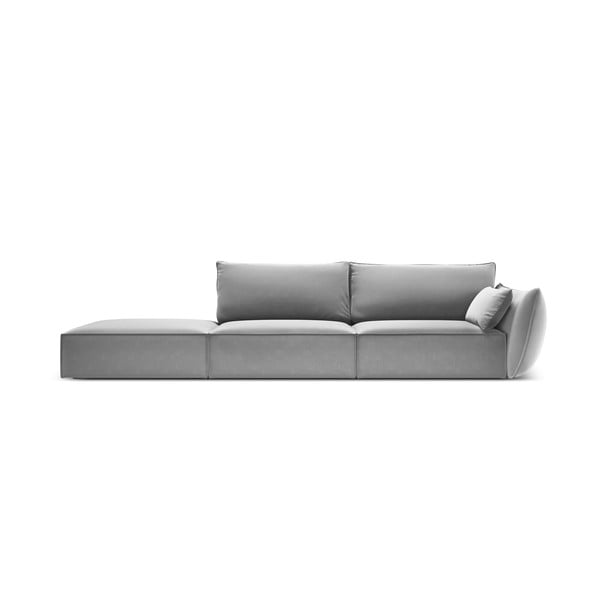 Canapea gri deschis cu tapițerie din catifea, cu colț pe partea dreaptă 264 cm Vanda – Mazzini Sofas
