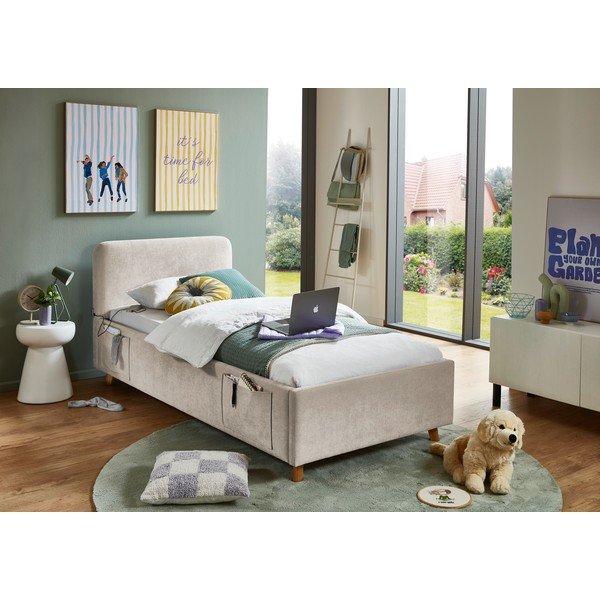Pat pentru copii  bej fără somieră 90x200 cm Cosy – Meise Möbel-image-1