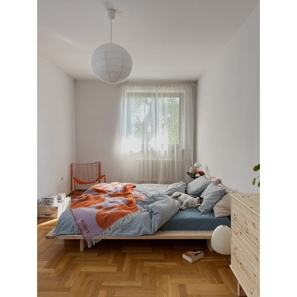 Pat matrimonial în culoare naturală din lemn de pin cu somieră 180x200 cm Japan – Karup Design-image-4