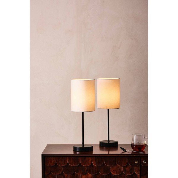 Veioză albă/neagră din material textil (înălțime 45 cm) Seth – Jotex-image-1
