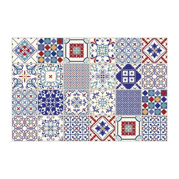 Set 24 autocolante de perete Ambiance Tiles Azulejos Sofiana, 10 x 10 cm-image-2