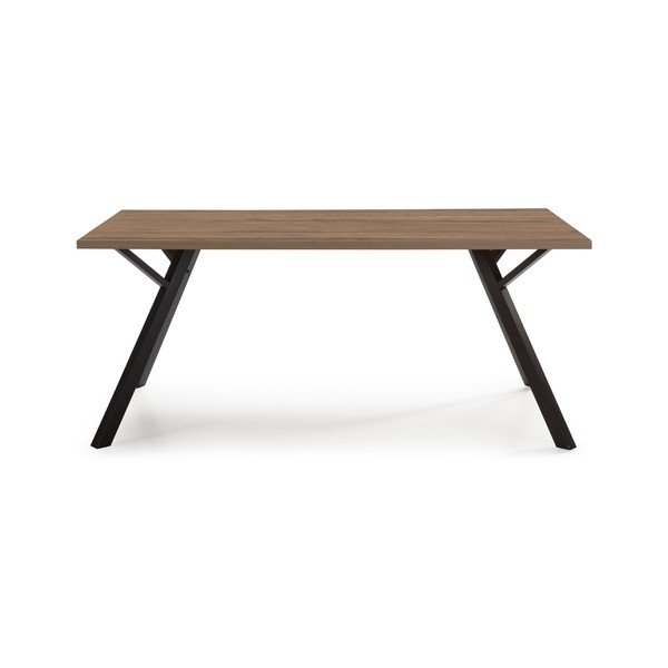 Masă de dining cu blat cu aspect de lemn de nuc 90x160 cm Paola – Marckeric-image-3