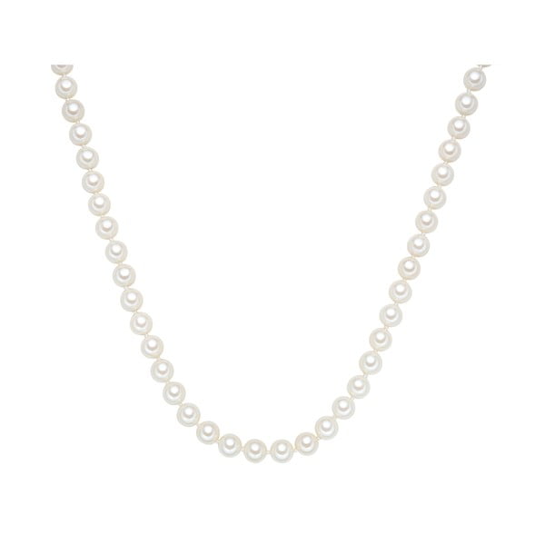 Lănțișor cu perle albe ⌀ 8 mm Perldesse Muschel, lungime 50 cm
