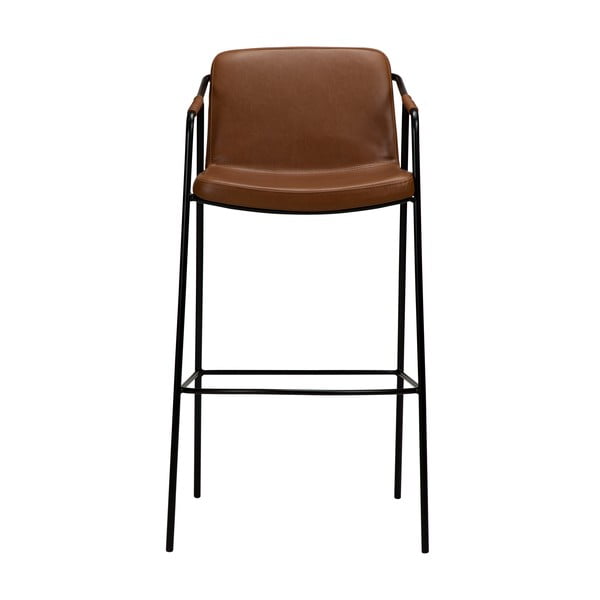 Scaun bar cu husă din piele artificială DAN-FORM Denmark Boto, maro, înălțime 105 cm-image-1