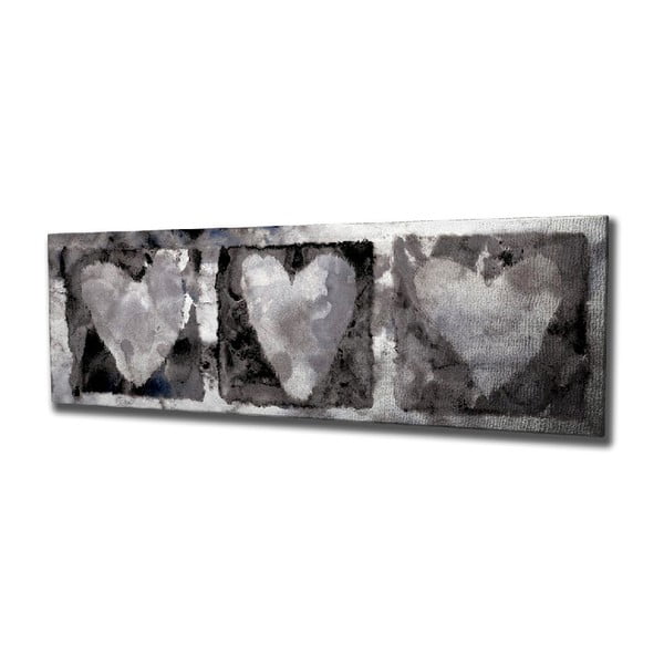 Tablou pe pânză Hearts, 80 x 30 cm