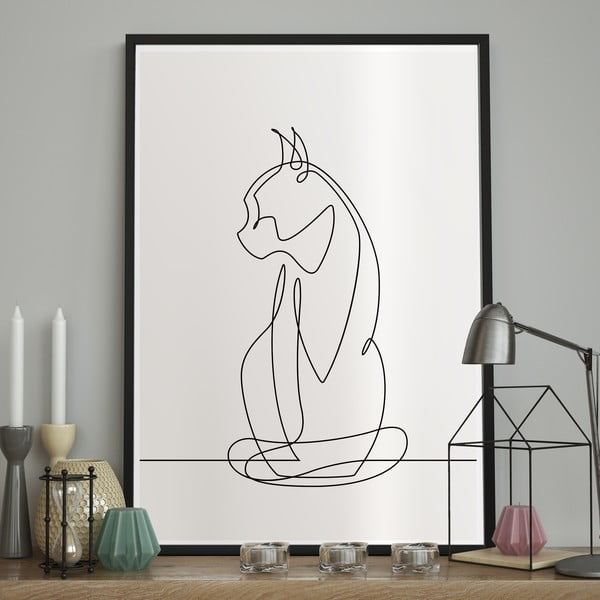Tablou 70x50 cm Sketchline Cat – DecoKing-image-1
