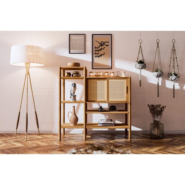 Bibliotecă din lemn de stejar 120x123 cm Pola - The Beds-image-1