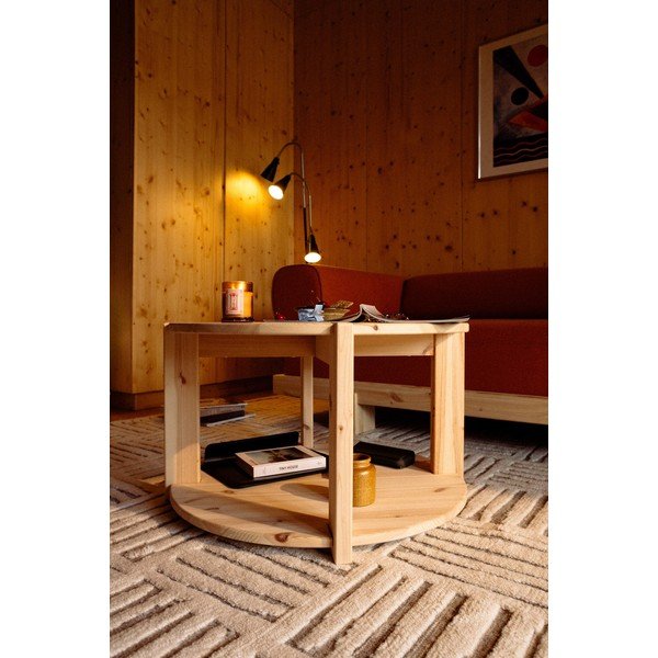 Măsuță de cafea în culoare naturală deschisă rotundă din lemn de pin ø 70 cm Tuck – Karup-image-1