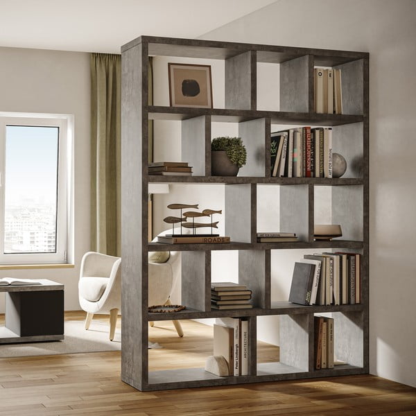 Bibliotecă gri cu aspect de beton 150x198 cm Berlin – TemaHome-image-1