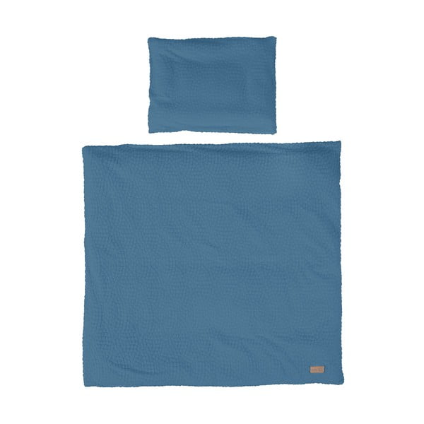 Lenjerie de pat pentru copii albastră pentru pătuț 80x80 cm Seashells – Roba