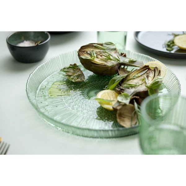Platou  verde din sticlă ø 30 cm Kusintha – Bitz-image-1