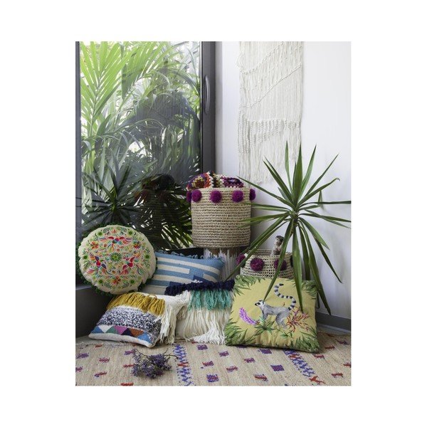 Set 2 coșuri cu pompoane fucsia Madre Selva Milo Basket-image-4