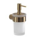 Dozator de săpun lichid alb/auriu de montat pe perete din sticlă 110 ml Gedy Pirenei – Sapho