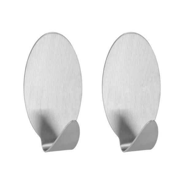 Set 2 cârlige autoadezive din oțel inoxidabil Metaltex Mia-image-1