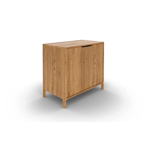 Dulap în culoare naturală din lemn   de stejar 95x80 cm Twig – The Beds-image-2