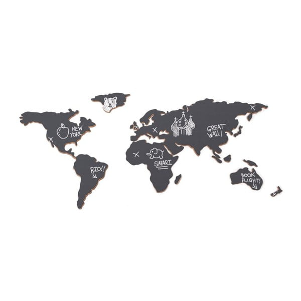 Tablă pentru perete în formă de harta lumii