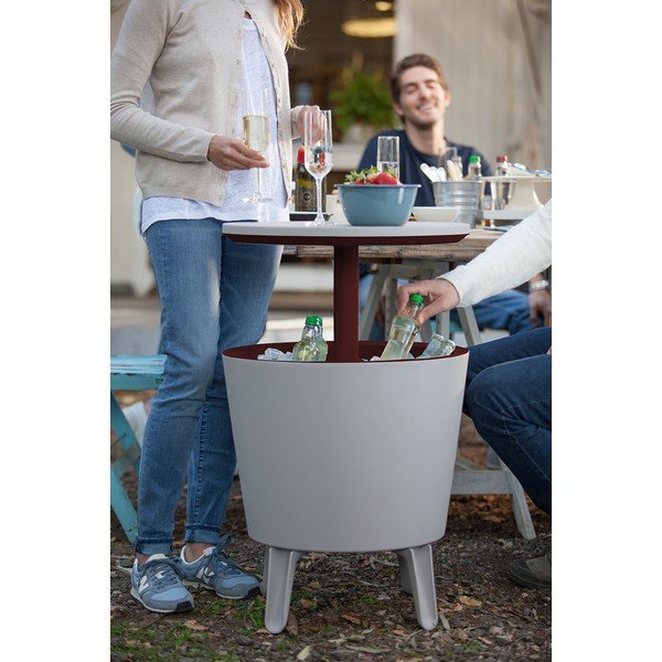 Masă de grădină cu frapieră rotundă din plastic ø 49,5 cm Cool – Keter-image-4