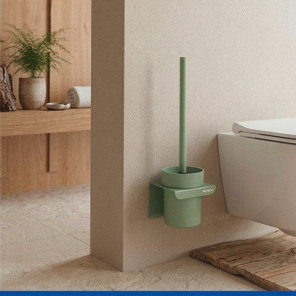 Perie de WC verde autoadezivă cu Turbo-Loc din plastic Lizan – Wenko-image-2