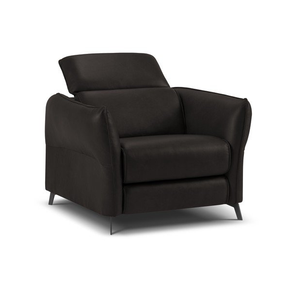 Fotoliu negru cu tapițerie din piele Hubble – Windsor & Co Sofas-image-2