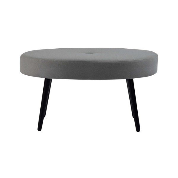 Taburet oval din lemn de stejar Folke Hermod, gri-image-1