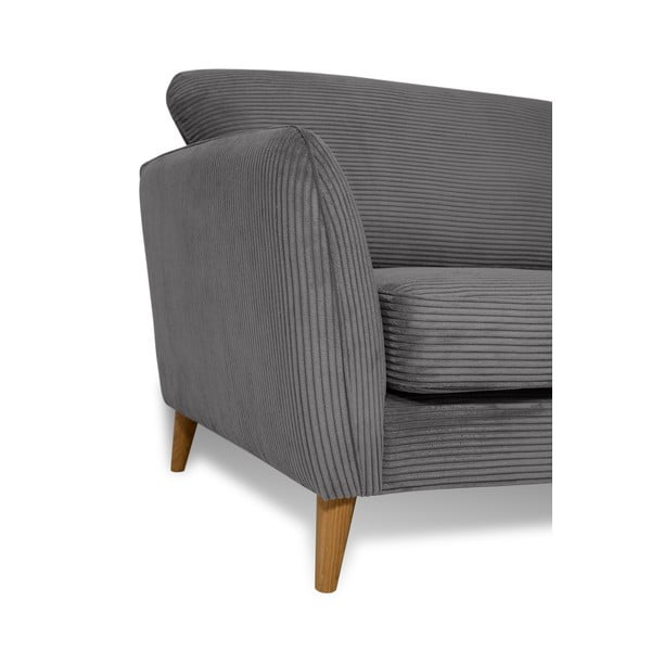 Canapea gri închis cu tapițerie din catifea reiată  170 cm Paris – Scandic-image-4