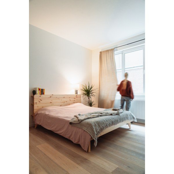 Pat matrimonial  din lemn masiv de pin cu somieră 180x200 cm Retreat – Karup Design-image-1