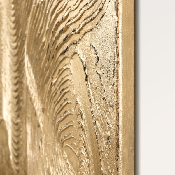 Tablou pictat manual 88x118 cm Metallic Champagne – Malerifabrikken-image-2