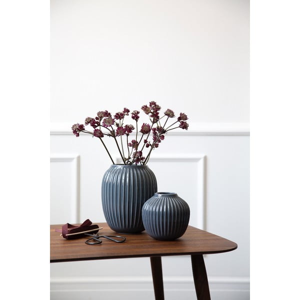Vază din gresie Kähler Design Hammershoi, înălțime 20 cm, gri antracit-image-1