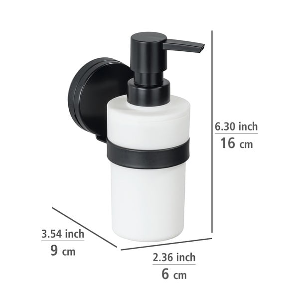 Dozator de săpun cu suport de perete Wenko Static-Loc® Plus. negru-alb-image-3