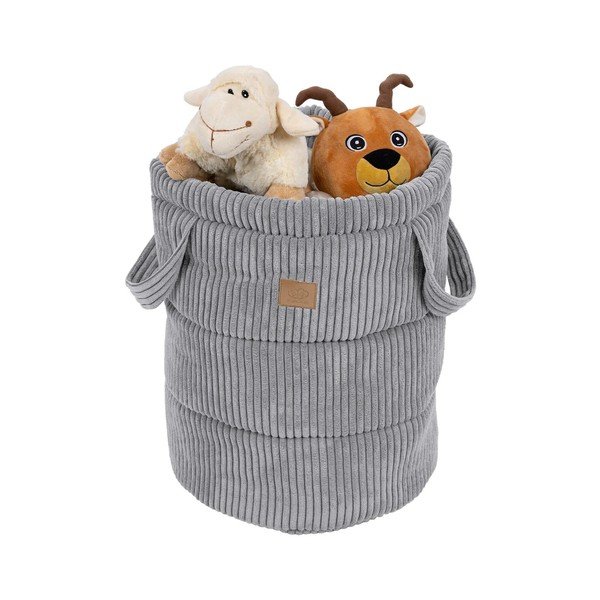 Coș de jucării pentru copii gri din material textil ø 39x50 cm – Meowbaby-image-1