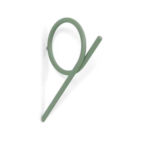 Cârlig verde prăfuit de montat pe perete din oțel Tuba S – Spinder Design
