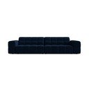 Canapea albastru-închis cu tapițerie din catifea 252 cm Chicago – Cosmopolitan Design