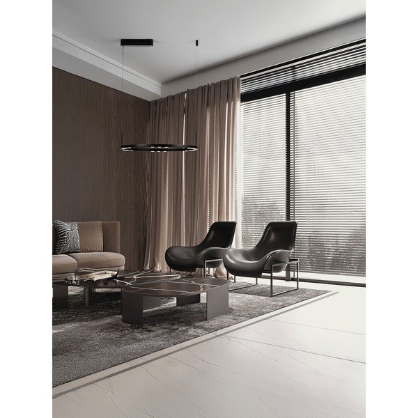 Lustră negru-mat LED cu intensitate reglabilă din aluminiu ø 60 cm Lunette – Nova Luce-image-1