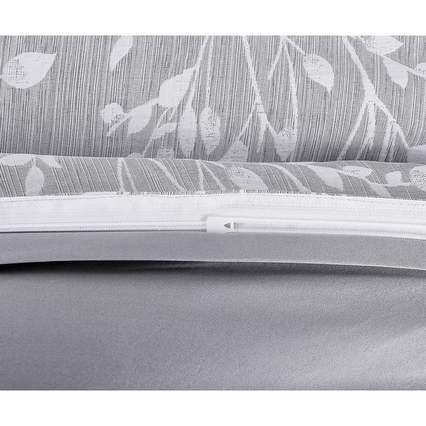 Lenjerie de pat gri din jacquard pentru pat de o persoană 140x200 cm Boston – My House-image-3