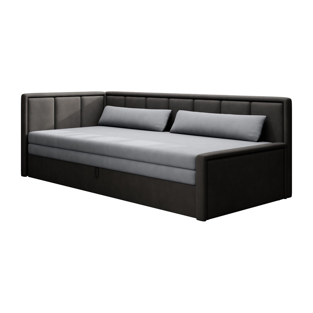 Canapea gri închis extensibilă/cu spațiu de depozitare cu tapițerie din chenille 214 cm Fulgeo – ELTAP