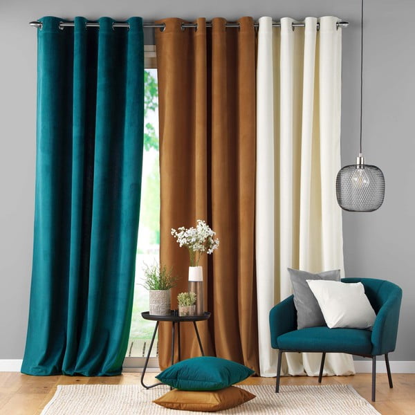 Draperie maro din catifea reiată 140x260 cm Casual – douceur d'intérieur-image-4