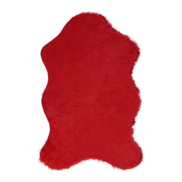 Covor din blană artificială Pelus Red, 60 x 90 cm, roșu