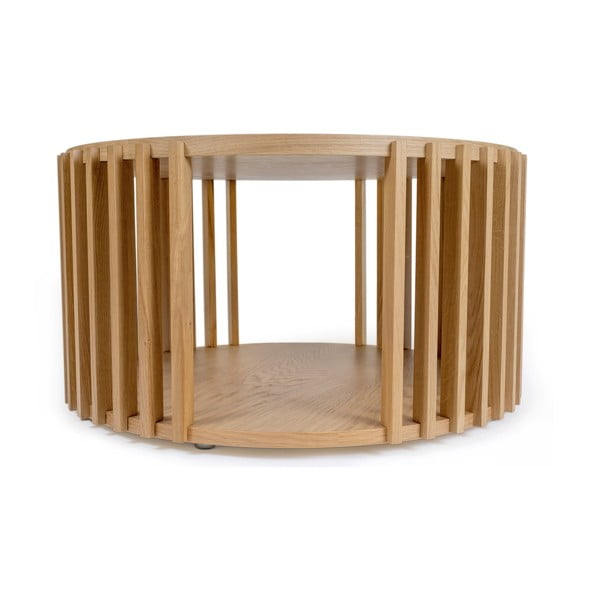 Măsuță auxiliară din lemn de stejar Woodman Drum, ø 83 cm-image-2