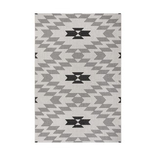 Covor exterior Ragami Geo, 80x150 cm, negru - alb