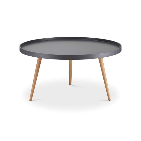 Măsuță de cafea cu picioare din lemn de fag Furnhouse Opus, Ø 90 cm, gri-image-2