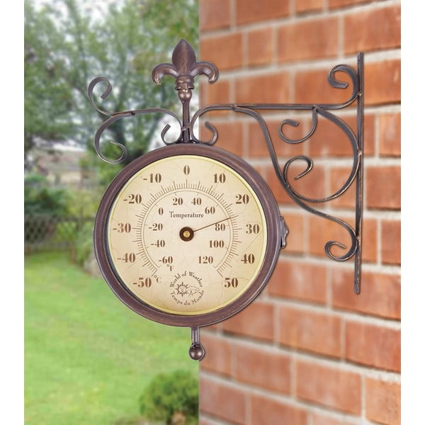 Set ceas și termometru pentru grădină Esschert Design Rustic-image-2