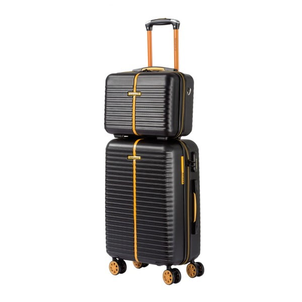 Set valiză de cabină și geantă cosmetice Travel World, negru