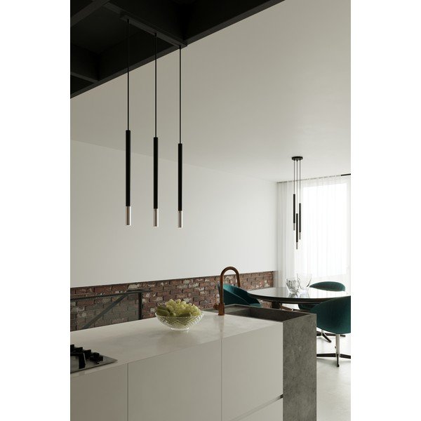 Lustră neagră/argintie din metal ø 20 cm Asarot – Sollux-image-1