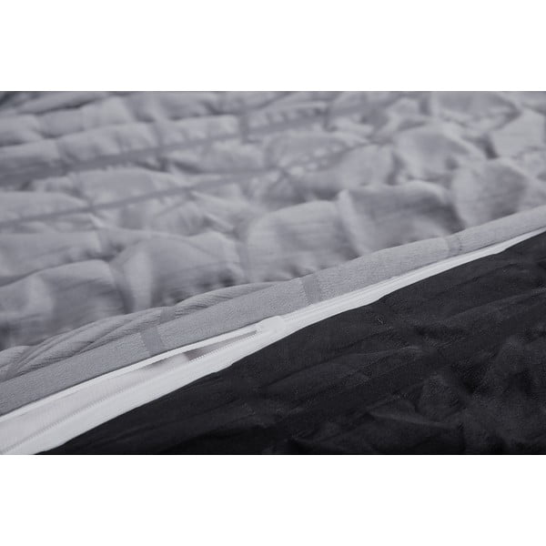 Lenjerie de pat neagră/gri din țesătură crep pentru pat de o persoană 140x200 cm Naomi – My House-image-2