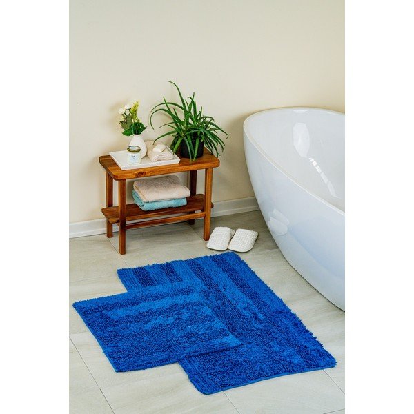 Covorașe de baie albastru-închis 2 buc. 60x100 cm Luxury Softy – Foutastic-image-1