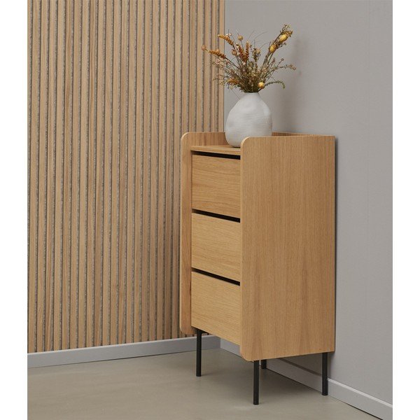 Comodă înaltă cu aspect de lemn de stejar 60x108,5 cm Wrap – Bonami Selection-image-1