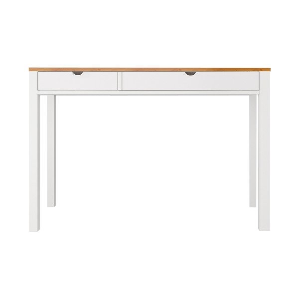 Birou din lemn de pin Støraa Gava, lungime 120 cm, alb - maro-image-2