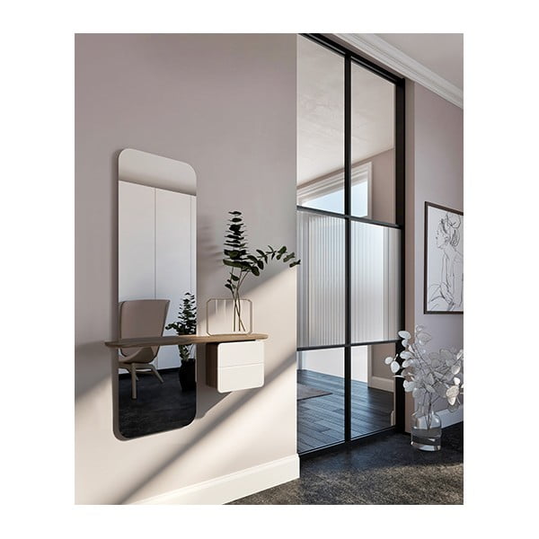 Set pentru hol alb/maro cu aspect de lemn de stejar One More Look – UMAGE-image-4