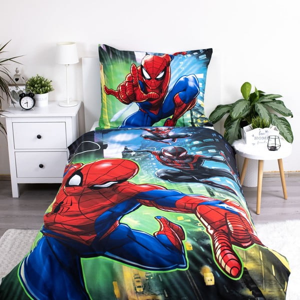 Lenjerie de pat pentru copii din bumbac pentru pat de o persoană 140x200 cm Spider-man – Jerry Fabrics-image-2
