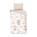 Lenjerie de pat pentru copii maro-bej din bumbac pentru pat de o persoană 140x200 cm Hugs – Good Morning